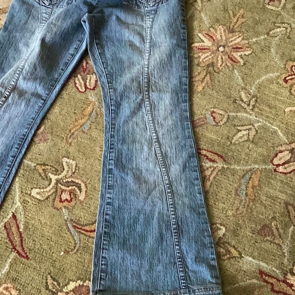 Y2K VINTAGE ZANA DI FLARE JEANS EUC Sz 9 SWEET FADED FESTIVAL 👖 BLUES - Picture 9 of 16